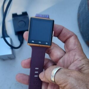 Elegant Gold Smartwatch with Purple Strap